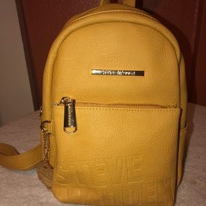 mustard yellow mini backpack